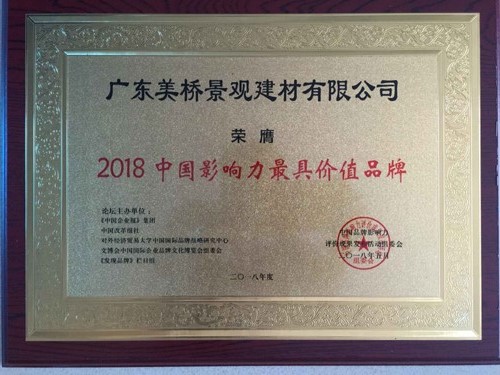 2018最具影响力证书